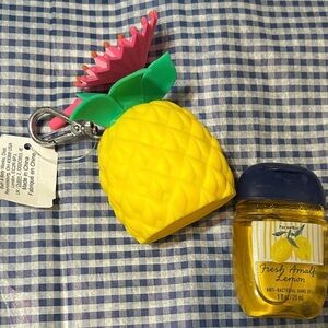 Bath & Body Works Yellow Pineapple Keychain with Hand Sanitizer